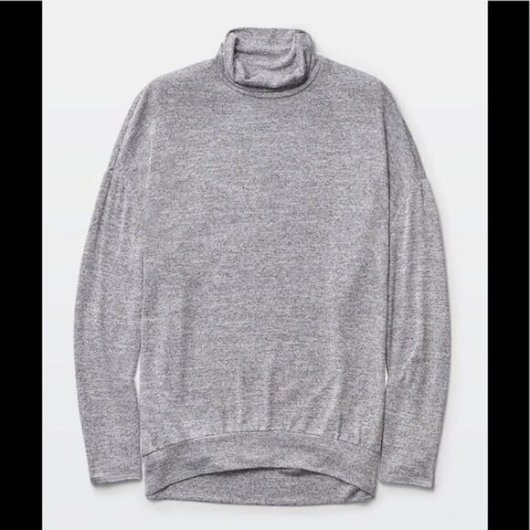 Aritzia Wilfred Free Martha Mock Neck Sleeve Sweater in Gray Sz Small - Picture 1 of 9